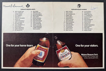Load image into Gallery viewer, 1978 Maple Leaf Gardens Scorecard Signed HOFers Harold Ballard King Clancy JSA