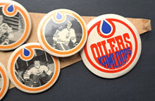 Load image into Gallery viewer, 1981-1984 Kamloops Oilers 28" Pennant with 25 Different Pinbacks WHL Hockey VTG