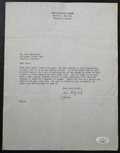 Load image into Gallery viewer, 1960s Jim Hall Champion Driver Signed Letter On Chaparral Cars Letterhead JSA