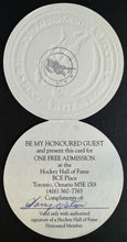 Load image into Gallery viewer, Hockey HOF Signed Complimentary Admission Ticket Autographed By Harry Watson NHL