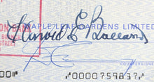 Load image into Gallery viewer, Harold Ballard HOFer Signed Cheque NHL Toronto Maple Leafs Donald Crump Vintage