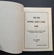 Load image into Gallery viewer, 1965/1966 National Hockey League Media Guide Jim Hendy Who's Who In Hockey Vtg