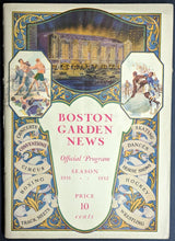 Load image into Gallery viewer, 1931 Boston Gardens NHL Hockey Program Montreal Maroons v Bruins VTG Conacher
