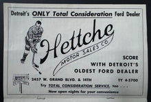 Load image into Gallery viewer, Red Wings Vs Maple Leafs Vintage Pre-Season NHL Program Terry Sawchuk 1st Game