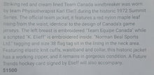 Load image into Gallery viewer, 1972 Summit Series Karl Elieff Team Canada Hockey Windbreaker Jacket Vintage