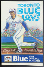 Load image into Gallery viewer, 1988 Toronto Blue Jays American League Champions Pocket Schedule Point Of Sale