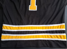 Load image into Gallery viewer, 1948-49 Boston Bruins #1 Vintage Replica Road Black NHL Hockey Jersey Jaydee XXL