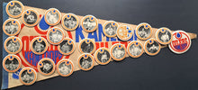Load image into Gallery viewer, 1981-1984 Kamloops Oilers 28" Pennant with 25 Different Pinbacks WHL Hockey VTG