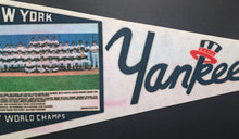 Load image into Gallery viewer, 1977 New York Yankees World Series Champions Full Team Photo Pennant Vtg MLB