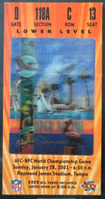 Load image into Gallery viewer, 2001 Super Bowl XXXV Ticket Stub Baltimore Ravens NY Giants iCert NFL Ray Lewis