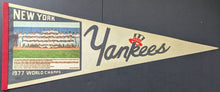 Load image into Gallery viewer, 1977 New York Yankees World Series Champion Full Size Team Photo Pennant MLB