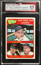 Load image into Gallery viewer, 1965 O-Pee-Chee 1964 Home Run Leaders Killebrew Powell Mantle Graded 4.5VGE+ KSA