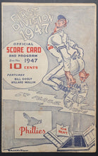 Load image into Gallery viewer, 1947 Philadelphia Phillies Blue Jay Logo Vintage Baseball MLB Program