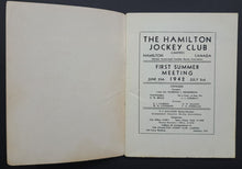 Load image into Gallery viewer, 1942 Summer Meeting Hamilton Jockey Club Vintage Horse Racing Press Guide