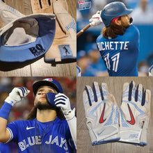 Load image into Gallery viewer, Bo Bichette "Bo Flows" Personalized Game Used Nike Baseball Batting Gloves LOA