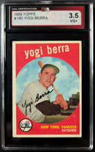 Load image into Gallery viewer, 1959 Yogi Berra New York Yankees Topps Baseball Card #180 Graded KSA 3.5 VG+