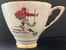 Load image into Gallery viewer, Montreal Alouettes 1950s CFL Tea Cup + Saucer Bone China Royal Stafford Grey Cup