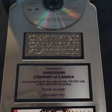 Load image into Gallery viewer, Shania Twain Come On Over Platinum CD Award