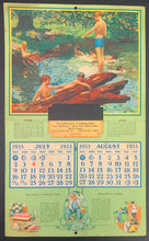 Load image into Gallery viewer, 1933 W.P. Holmes Calendar Hockey Skaters + Themed Vintage Old Sports Pictures