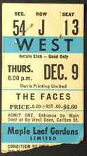 Load image into Gallery viewer, 1971 The Faces  + Rod Stewart Concert Ticket Maple Leaf Gardens Toronto Ron Wood