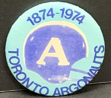 Load image into Gallery viewer, 1974 CFL Toronto Argonuats Media Guide + Pinback 1874-1974 Vintage Football