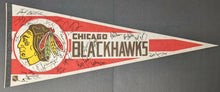 Load image into Gallery viewer, 1985/1986 Chicago Blackhawks Team Autographed Signed Pennant NHL Hockey Vintage