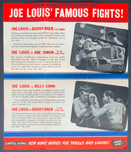 Load image into Gallery viewer, 1943 Castle Films Joe Louis Famous Fights + New Home Movies Fold-Out Brochure