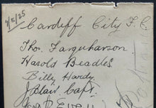 Load image into Gallery viewer, 1924-25 Signed Division 1 English Football Side Cardiff City 13x Autographed