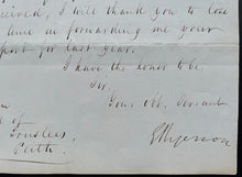 Load image into Gallery viewer, 1853 Egerton Ryerson Hand Written Signed Letter Upper Canada Autographed Vintage