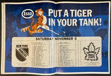 Load image into Gallery viewer, 1966 Maple Leaf Gardens Toronto NHL Program Leafs vs NY Rangers Allan Stanley