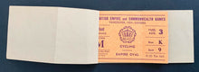 Load image into Gallery viewer, 1954 British Empire Commonwealth Games Vancouver Ticket Folder + Cycling Ticket