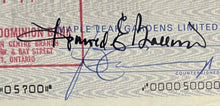 Load image into Gallery viewer, 1974 Maple Leaf Gardens Bank Cheque Vintage NHL Signed Harold Ballard Check