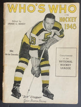 Load image into Gallery viewer, 1947 / 1948 Who's Who Hockey Hendy Guide Book Vintage NHL Dit Clapper Cover