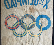 Load image into Gallery viewer, 1932 Xth Summer Olympics Los Angeles California Original Linen Banner VTG LOA