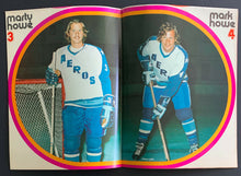 Load image into Gallery viewer, Rare The Howes Of Houston WHA Hockey Game Issued Poster / Lineup Card v Winnipeg