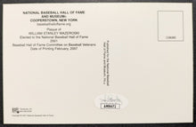 Load image into Gallery viewer, Bill Mazeroski Signed Hall Of Fame Plaque Autographed Postcard Pirates JSA MLB