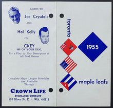 Load image into Gallery viewer, 1955 Toronto Maple Leafs Crown Life CKEY International League Baseball Schedule