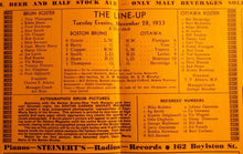 Load image into Gallery viewer, 1933 Boston Garden Bruins vs Ottawa Senators Vintage Hockey Program Old NHL Rare