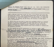 Load image into Gallery viewer, Sonny & Cher Signed Vintage Contract Westbury Music Fair Autographed Document