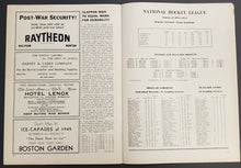 Load image into Gallery viewer, 1944 Boston Garden NHL Program Detroit Red Wings vs Boston Bruins Hockey