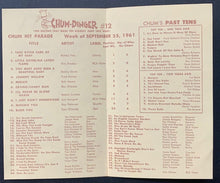 Load image into Gallery viewer, 1961 Music Chum Charts Johnny Cash Promo Concert Vintage Chart Music Program