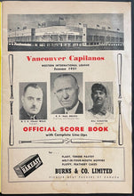 Load image into Gallery viewer, 1951 Vancouver Capilanos Western International League Baseball Program Vintage