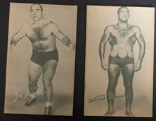 Load image into Gallery viewer, 12 Different Vintage 1940-1960 Exhibit Cards Historical Sports Primo Carnera