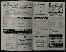 Load image into Gallery viewer, 1959 Detroit Olympia NHL Hockey Program + Ticket Red wings vs Montreal Canadiens