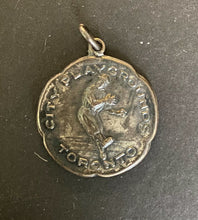 Load image into Gallery viewer, 1935 Vintage Toronto City Playgrounds Sterling Silver Baseball Medal Fob Vtg