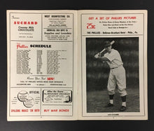 Load image into Gallery viewer, 1943 Philadelphia Phillies v Brooklyn Dodgers Baseball Program Signed Bob Finley
