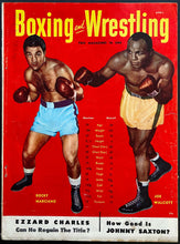 Load image into Gallery viewer, 1953 Boxing And Wrestling Magazine June Issue Marciano + Walcott Front Cover