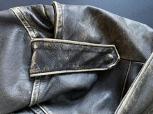 Load image into Gallery viewer, 1990s Indian Distressed Leather Motorcycle Jacket w/Large Back Patches M Vintage