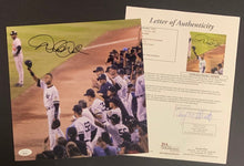 Load image into Gallery viewer, 2008 Derek Jeter Autographed Yankee Stadium Final Game Baseball Photo Signed JSA