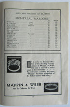 Load image into Gallery viewer, 1932 Montreal Forum NHL Program Montreal Maroons vs NY Rangers Lionel Conacher